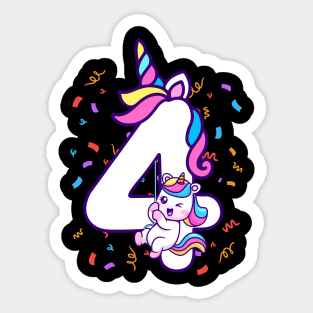 Cute Birthday Unicorn Sticker